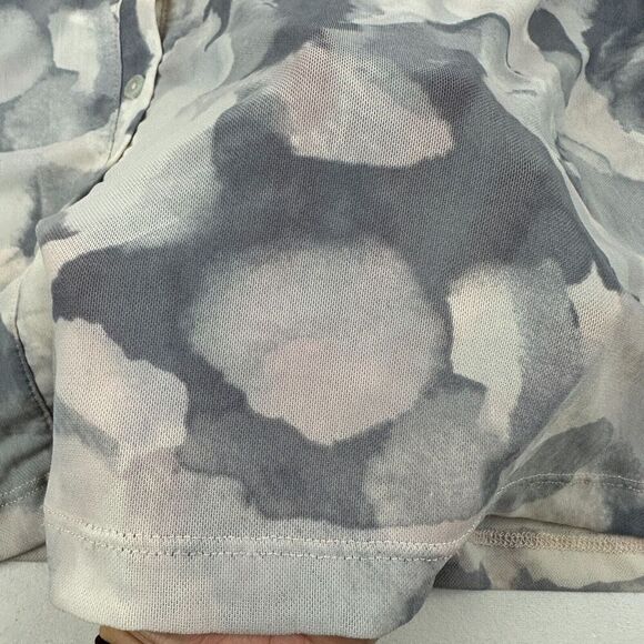 LOGO Lori Goldstein Mesh Button Shirt Cardigan Watercolor Nylon Blend Stretch L - Picture 7 of 11